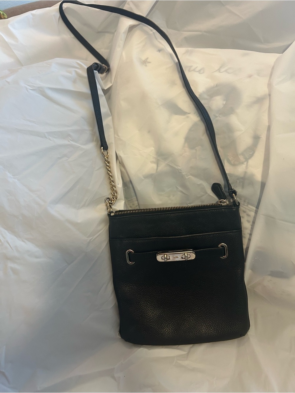 Coach Black swagger swing pack Crossbody has wear damage see photos